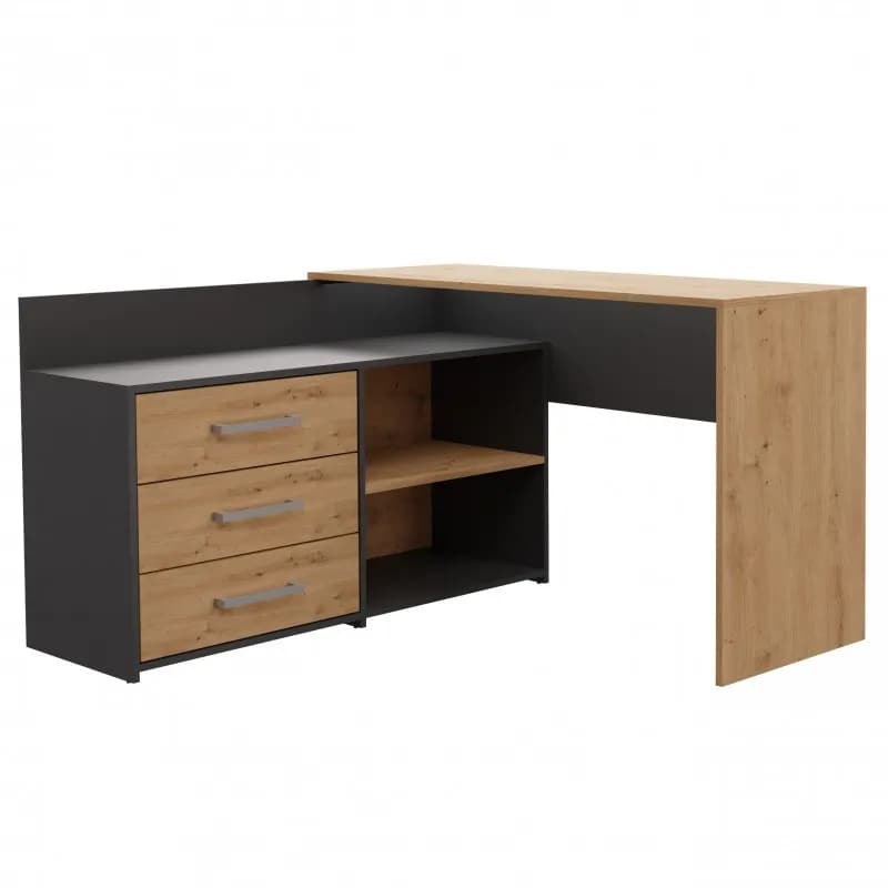 Top E Shop BIURKO NAROŻNE DANY ANTRACYT ARTISAN KOMPLET, zdjęcie 1 z 7