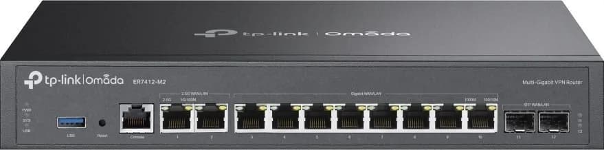 TP-Link Omada ER7412-M2 ruter 2.5 Gigabit Ethernet, Gigabit Ethernet Czarny, zdjęcie 1 z 5