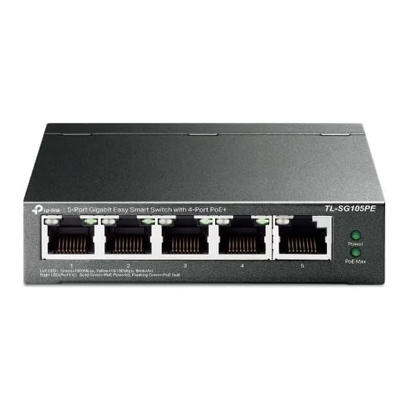 TP-Link SWITCH TL-SG105PE, 5 portów RJ45 10/100/1000 Mb/s, 4 porty PoE+, zdjęcie 1 z 3