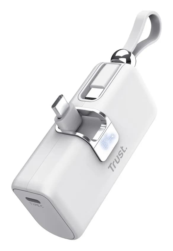 Trust Kieszonkowy powerbank Pacto 5000 mAh biały, zdjęcie 1 z 6