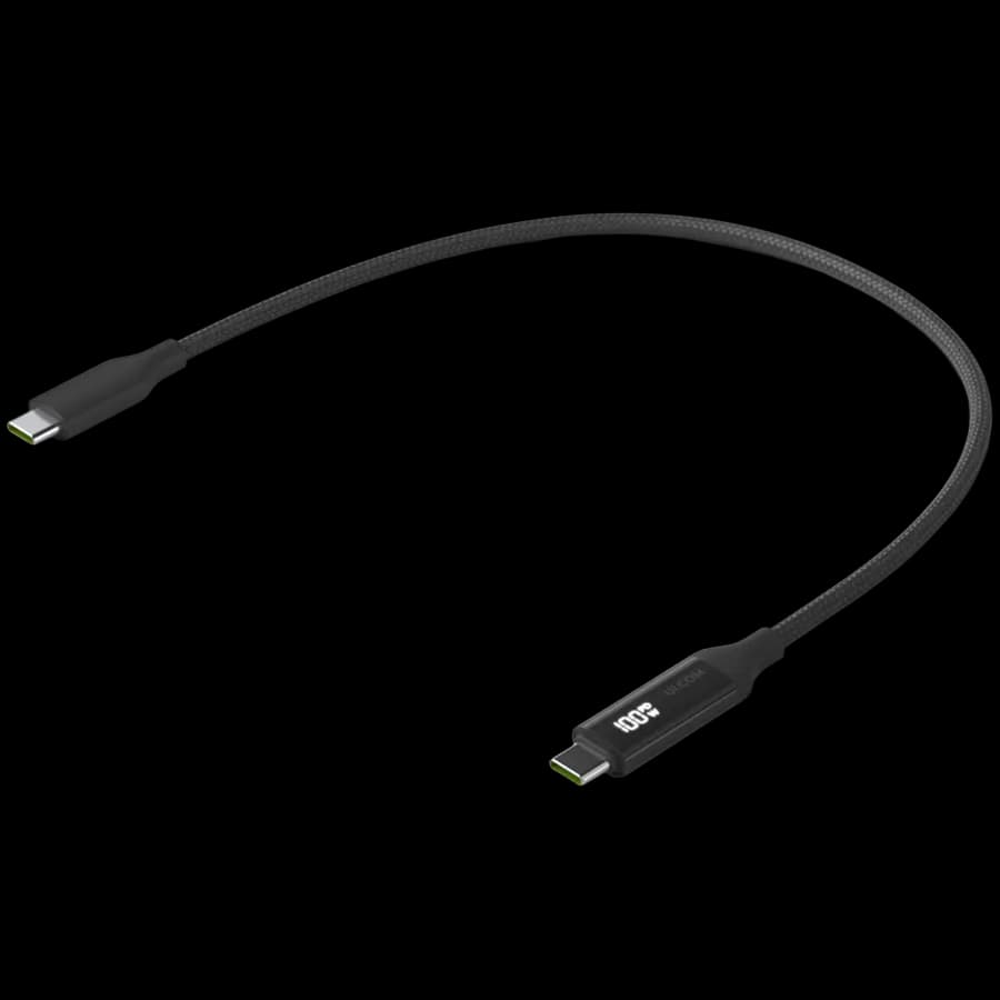 Ubiquiti UACC-Cable-USB-100W-0.3M-BK USB-C Cable with Charge Display, 100W max power output, 0.3m