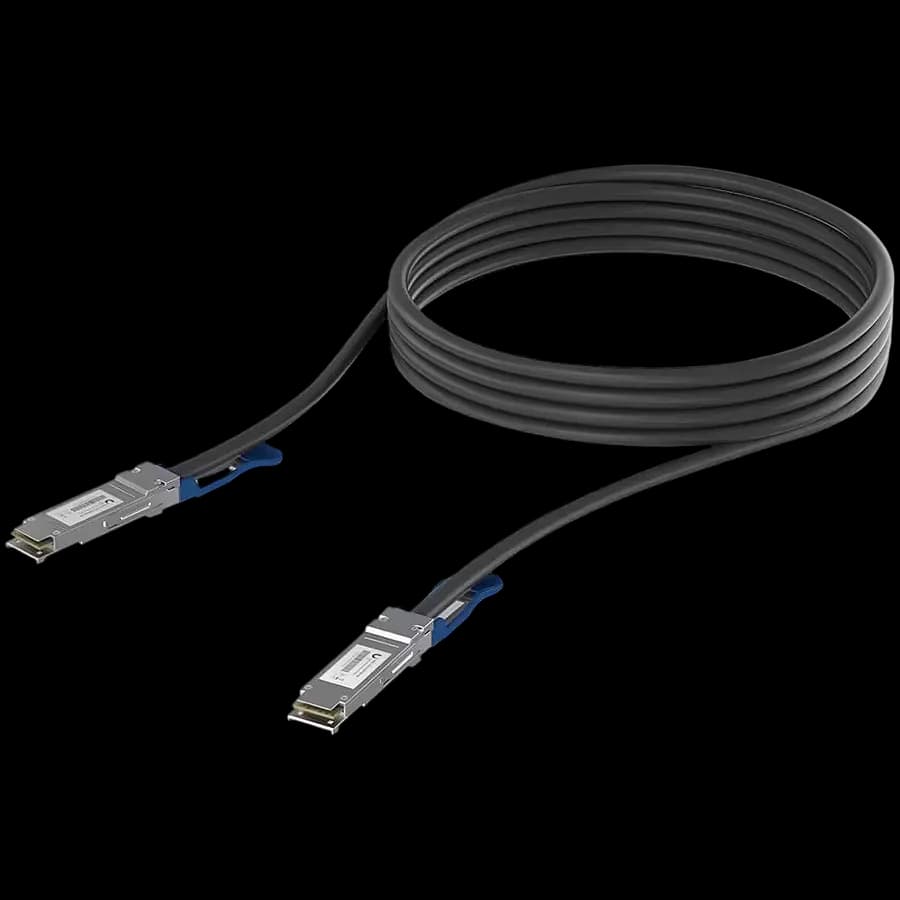 Ubiquiti UACC-DAC-QSFP28-3M QSFP28 direct attach cable with a 100 Gbps max data rate, Compatible