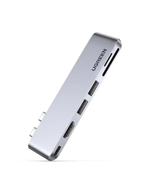 Ugreen HUB CM380 2xUSB C - HDMI/2xUSB 3.0/SDTF/USB C PD - szary, zdjęcie 1 z 8