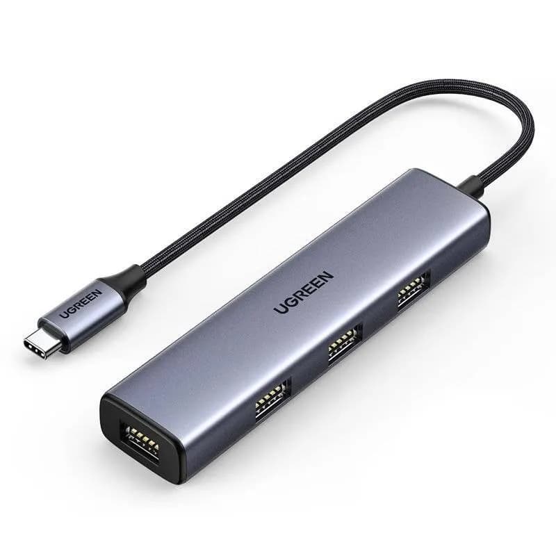Ugreen rozdzielacz HUB USB Typ C - 4x USB 3.2 Gen 1 srebrny, zdjęcie 1 z 5