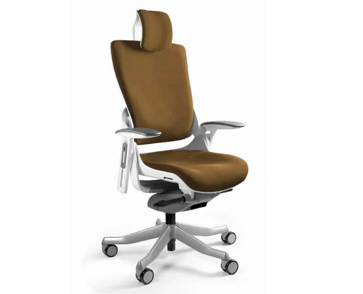 Unique Fotel biurowy Wau 2 BL408 tkanina khaki/biały, zdjęcie 1 z 5