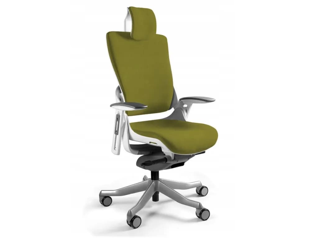 Unique Fotel biurowy Wau 2 BL411 tkanina olive/biały, zdjęcie 1 z 5