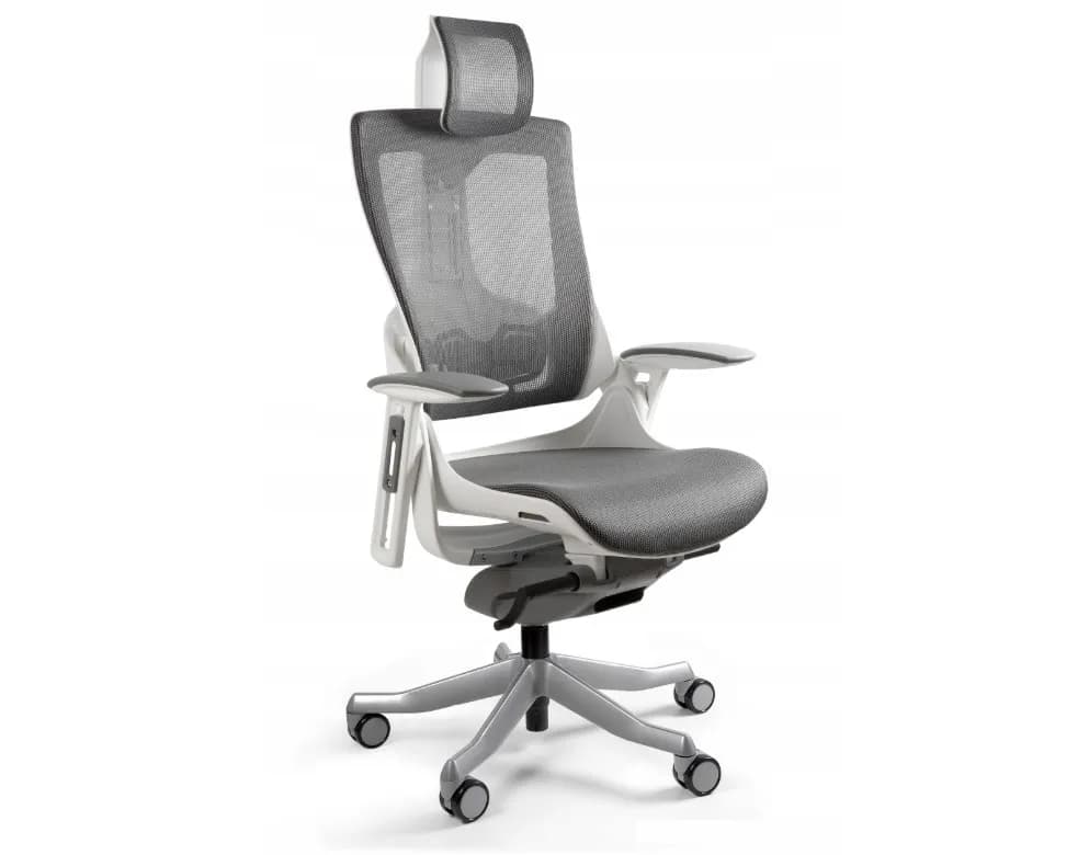 Unique Fotel biurowy Wau 2 NW41 siatka charcoal/biały, zdjęcie 1 z 5