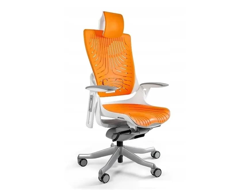 Unique Fotel biurowy Wau 2 TPE-12 elastomer mango/biały, zdjęcie 1 z 3