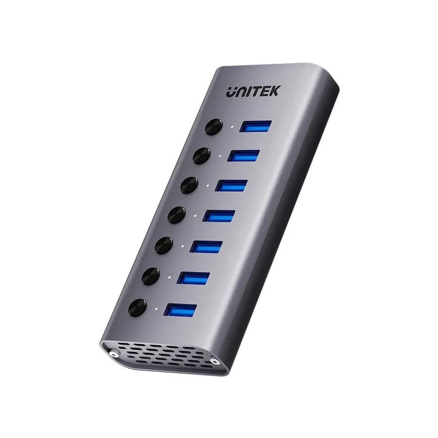 Unitek HUB USB-A 3.0 7W1, 5GBPS Z PRZEŁĄCZNIKIEM, zdjęcie 1 z 2
