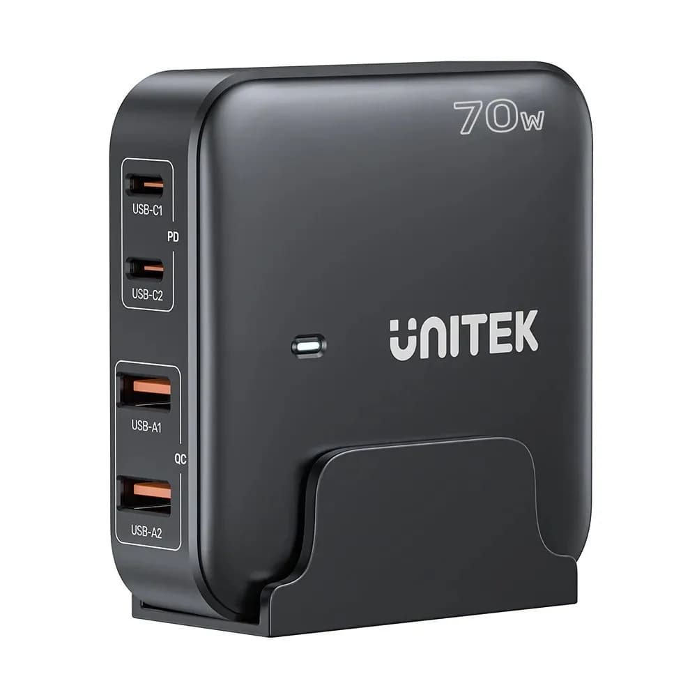 Unitek ŁADOWARKA BIURKOWA GAN 70W 2XUSB-A 2XUSB-C, zdjęcie 1 z 8
