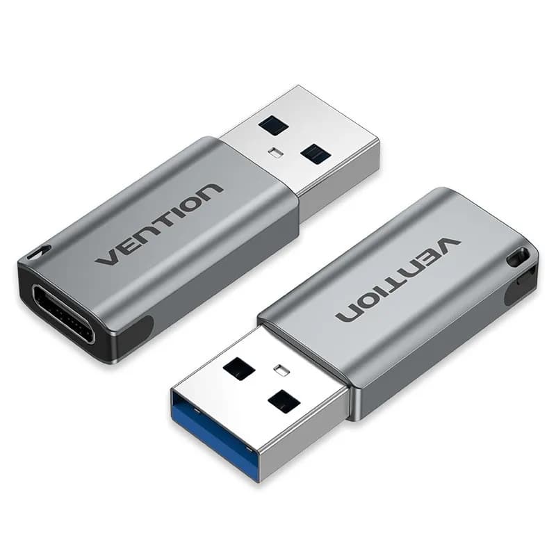 Vention Adapter USB 3.0 USB-A do USB-C szary stop aluminium, zdjęcie 1 z 2