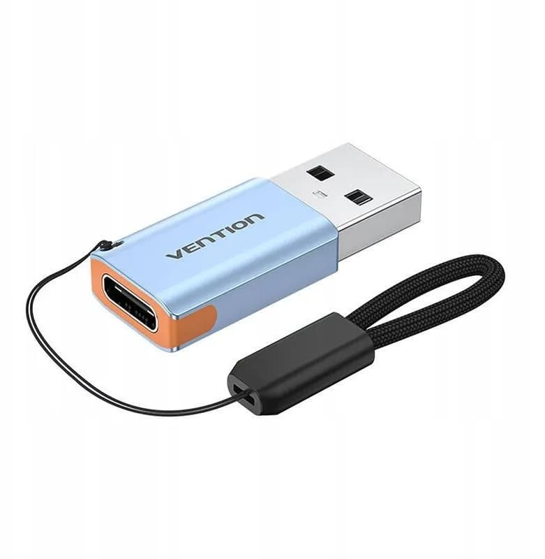 Vention Adapter USB 3.1 USB-A do USB-C ze smyczą stop aluminium, zdjęcie 1 z 3