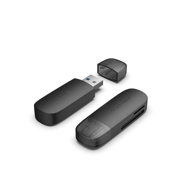 Vention Czytnik kart 2 w 1 USB 3.0 A (SD+TF) czarny Dual Drive Letter, zdjęcie 1 z 2