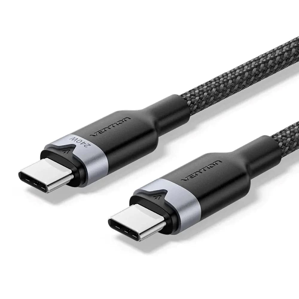 Vention Kabel USB-C do USB-C 2.0 PD 3.1 5A 240W 1m czarny, zdjęcie 1 z 3