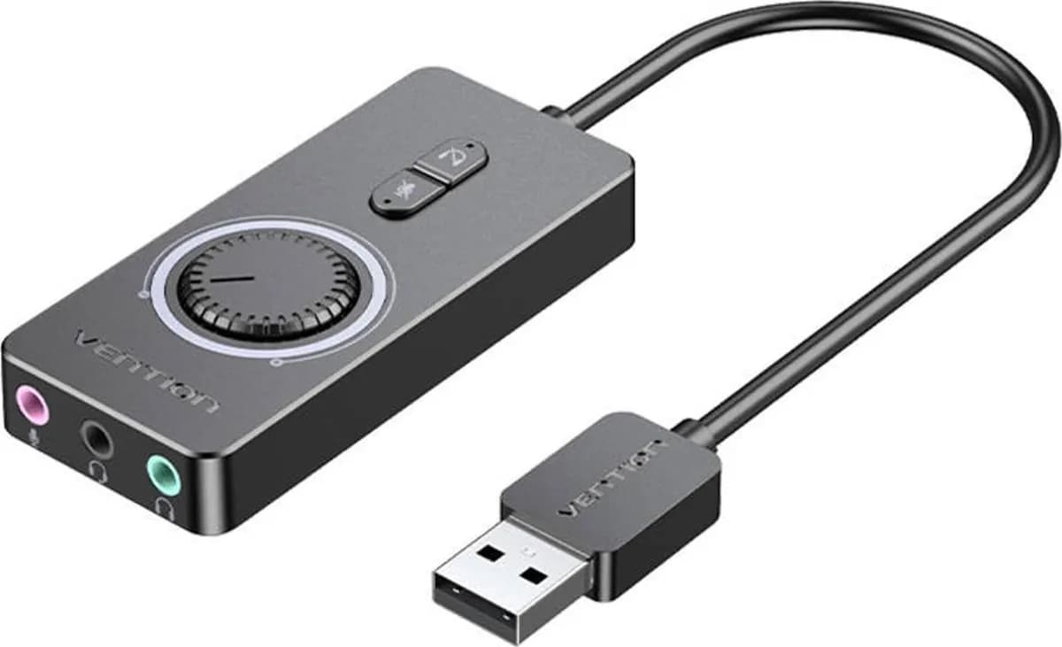 Vention Zewnętrzna karta dźwiękowa z regulacją głośności 1m USB 2.0, zdjęcie 1 z 4