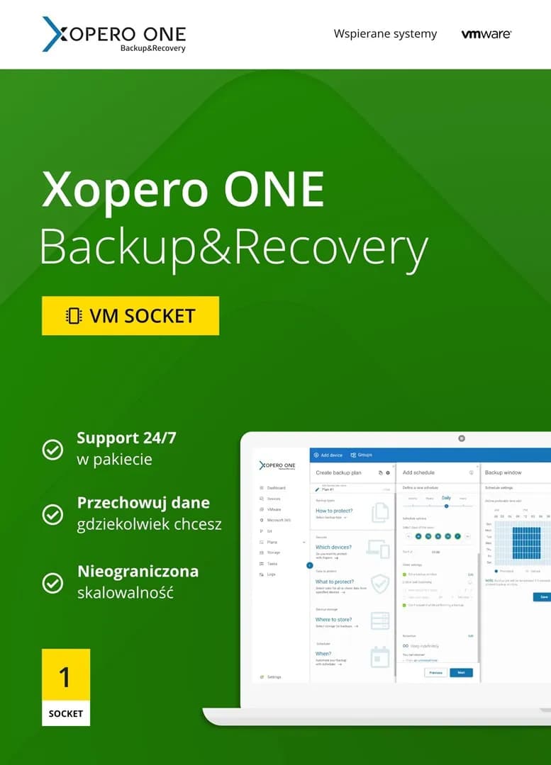 Xopero ONE Lifetime 1x Virtual Agent Per Socket + Maintanance & Support Standard - Renewal 3
