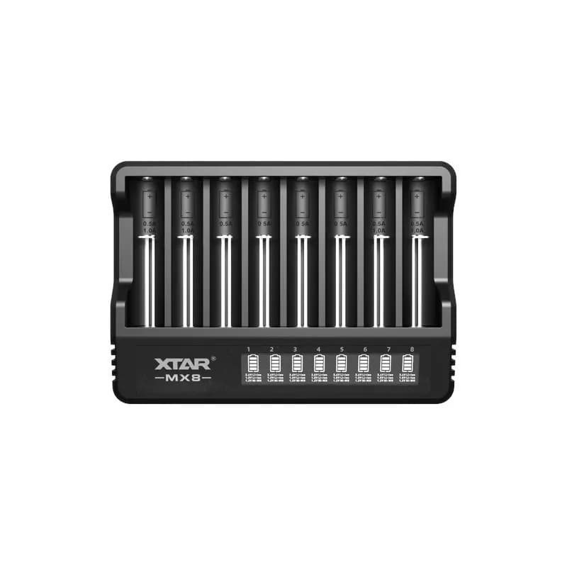 Xtar ŁADOWARKA DO AKUMULATORÓW LI-ION 3,6V, 3,7V, 1,5V ORAZ 1,2V NI-MH - 8 KANAŁÓW MX8, zdjęcie 1 z 10