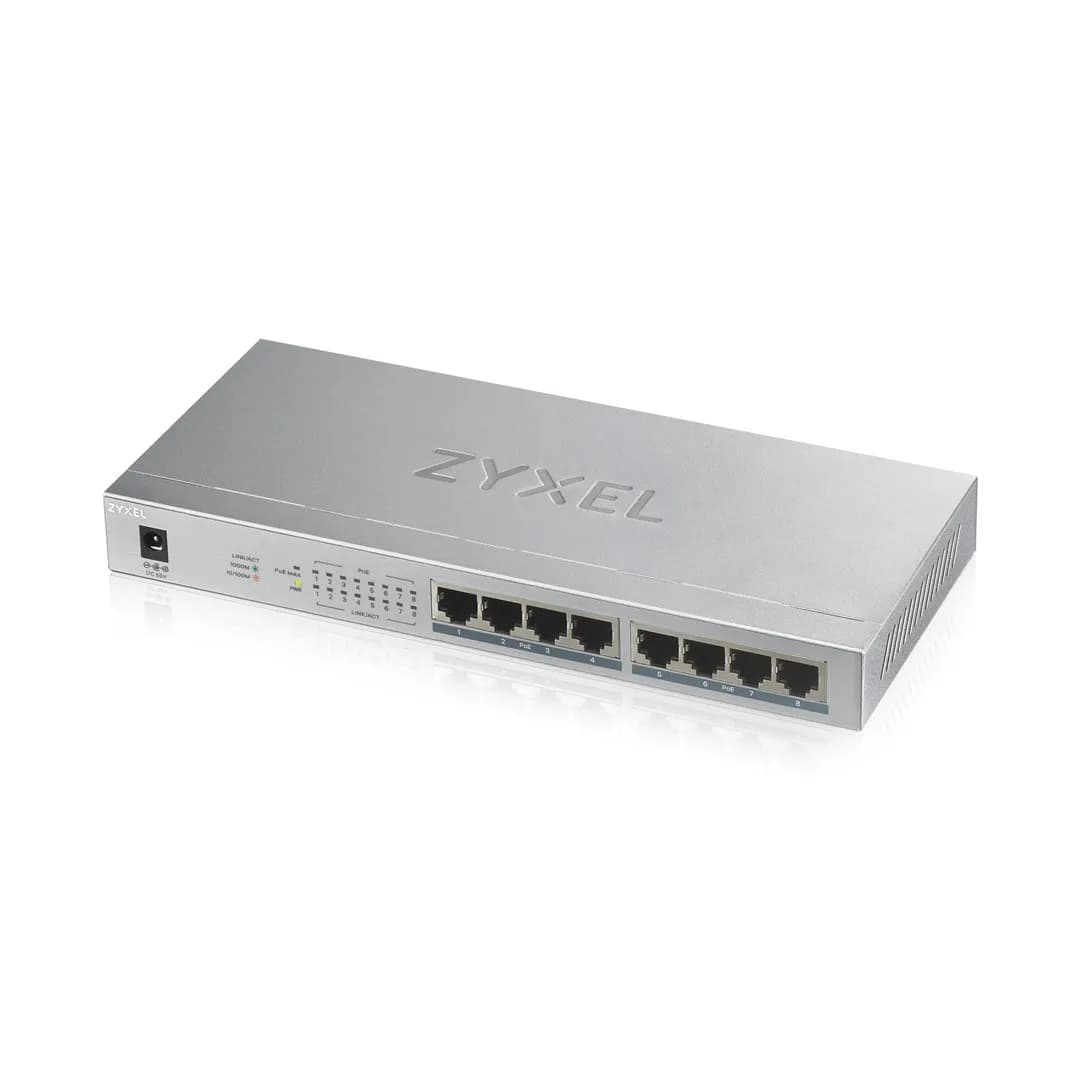 Zyxel Switch GS1008-HP 8p PoE (PoE+: 8) 60W Unmanaged Gigabit, zdjęcie 1 z 8