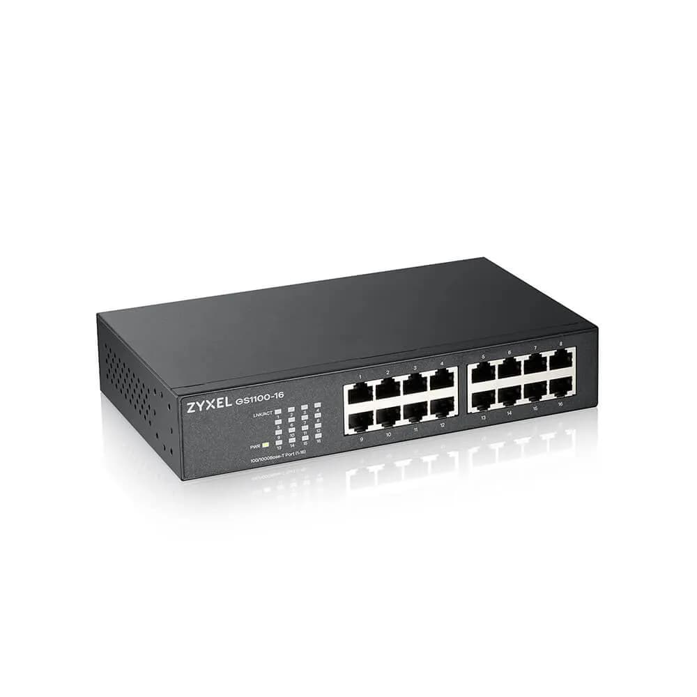 Zyxel Switch GS1100-16 16p Unmanaged Gigabit (GS1100-16-EU0104F), zdjęcie 1 z 4