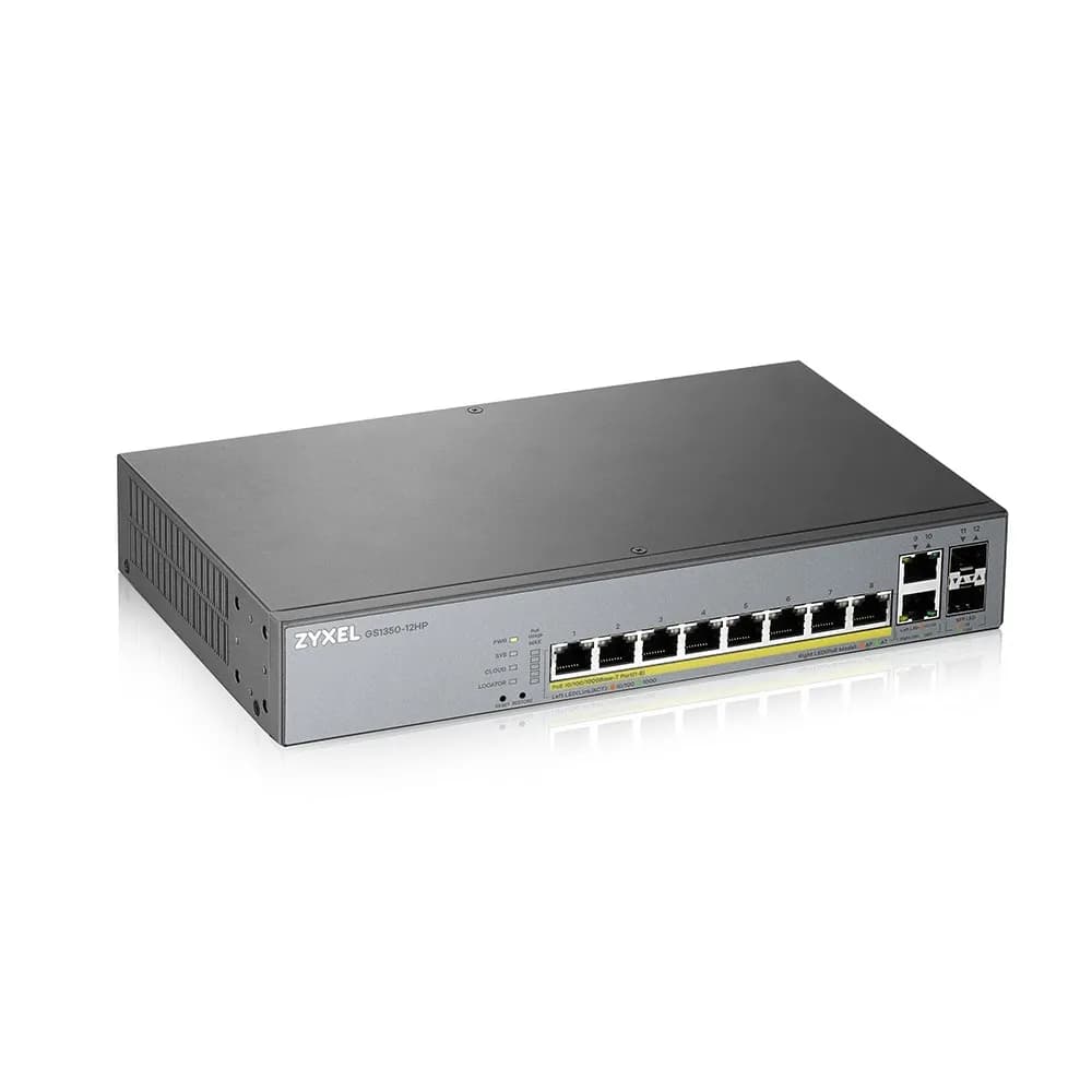 Zyxel Switch GS1350-12HP 12p PoE (PoE+: 8;) 130W Managed Gigabit, zdjęcie 1 z 8