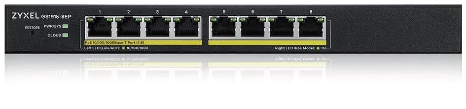 Zyxel Switch GS1915-8EP 8p PoE (PoE+: 8;) 60W Managed Gigabit, zdjęcie 1 z 8