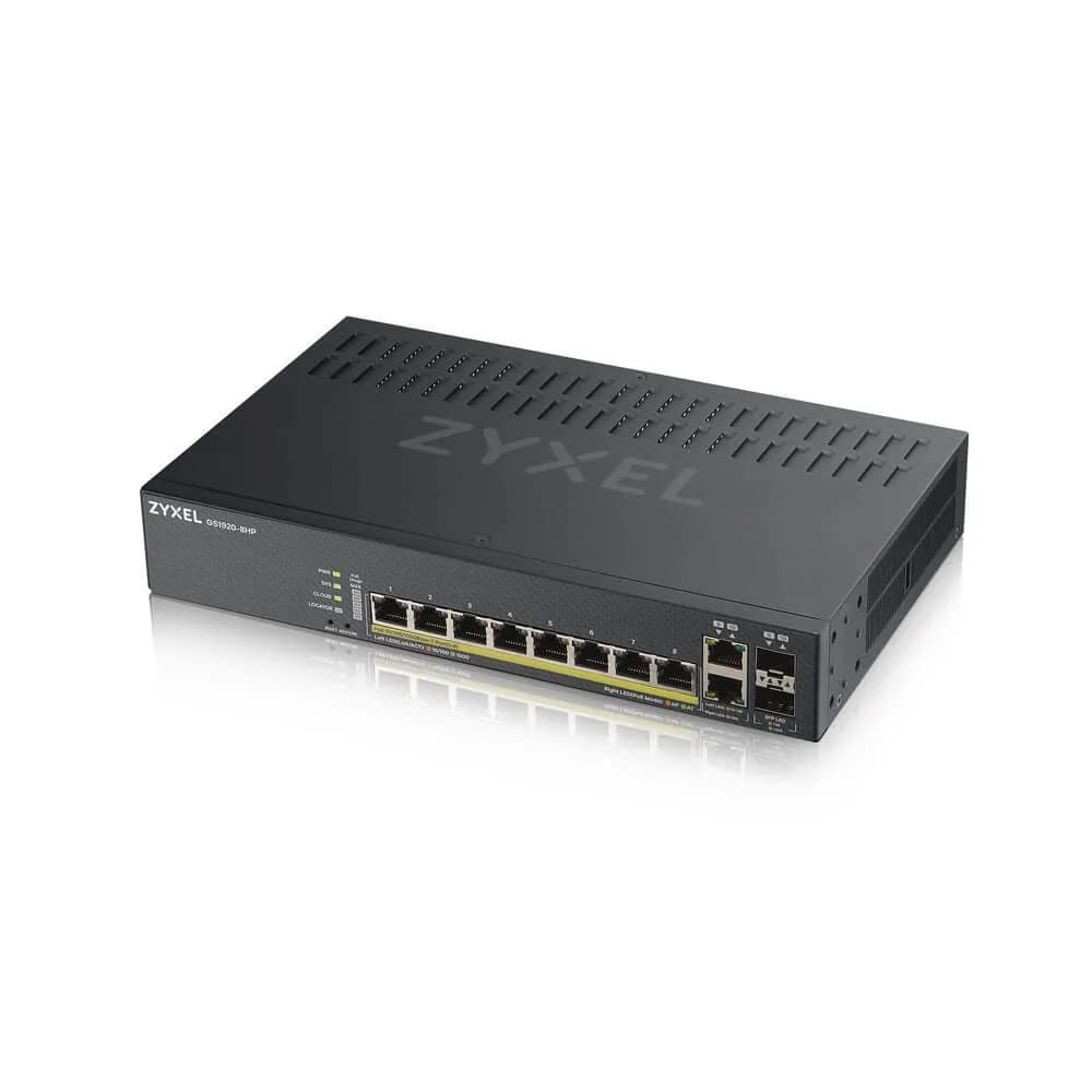 Zyxel Switch GS1920-8HP 10p PoE (PoE+: 8;) 130W Managed Gigabit, zdjęcie 1 z 4